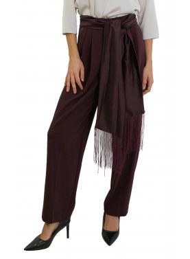 Pantaloni palazzo a vita alta con frange Imperial